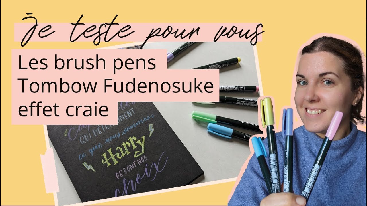 Feutre brush fudenosuke pastel pour papier noir blanc tombow - La Poste