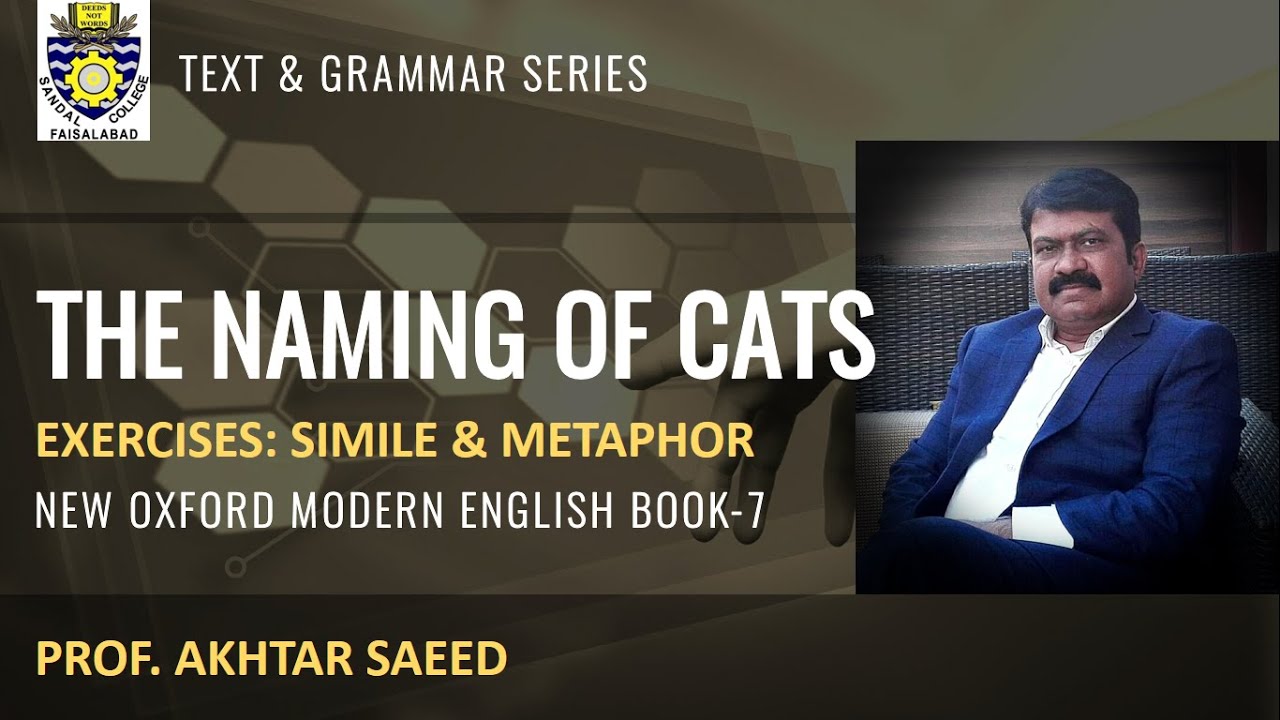 THE NAMING OF CATS A complete Lecture on SIMILE & METAPHOR with Solved ...