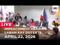 Impeachment hearing laban kay Duterte | NewsWatch Live