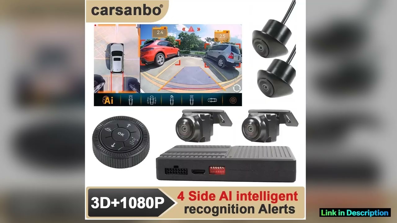 Carsanbo 2025 The Newest 3D 360 Camera For Car 1080P DVR Video Recorder With AI Intelligent Around