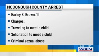 McDonough County man arrested for allegedly traveling to meet child for sex