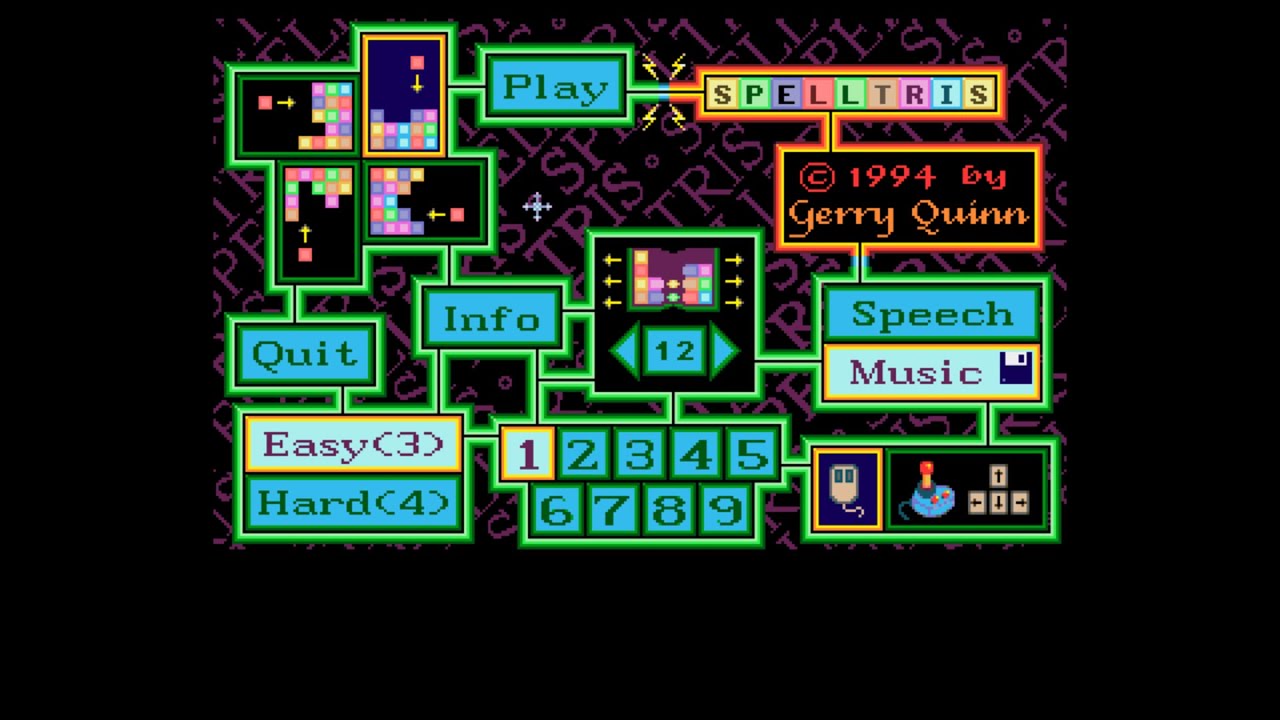 Spelltris (1994) from Gerry Quinn on the Amiga