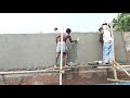 Amazing Construction-big wall plastering work with speed indian style-using by sand and cement mixer