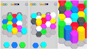 Hexa Sort Gameplay 4, Android Games ios Walkthrough Simulator Think Brain Puzzle
