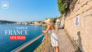 Nice Fransa Yürüyüş Turu 4K Coco Plajı Cap De Nice Fransız Rivierası