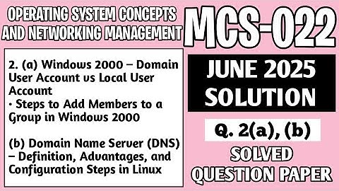 P5- 2(a), (b) | MCS 022 June 2025 Solution | MCS022 Solved Question Paper | Mcs22 Important Question