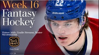 Week 16 Fantasy Hockey: Schedule, Streamers, Goalies