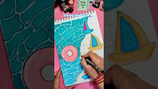 May Cover Page Idea 🌊✨| #shorts #frontpage #bulletjournal #aesthetic