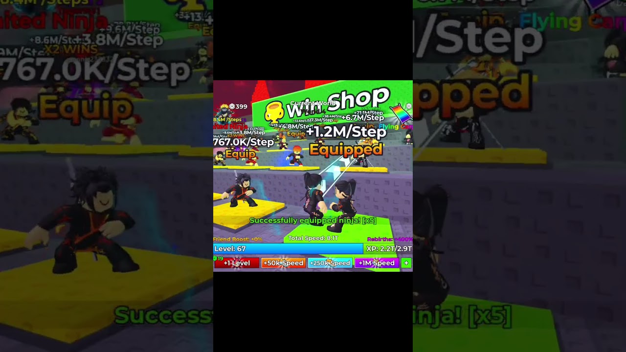 Ninja Legends max power in obby #roblox #shorts by Flexyblox3