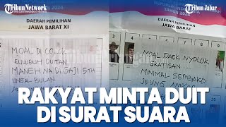 PESAN PEMILIH di Surat Suara DPR dan DPD RI: Tak Akan Dicoblos Enggak ada Duitnya