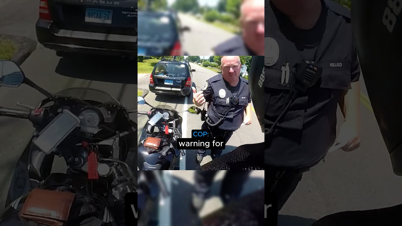 Cop Watches Driver Cut Off Biker 😮