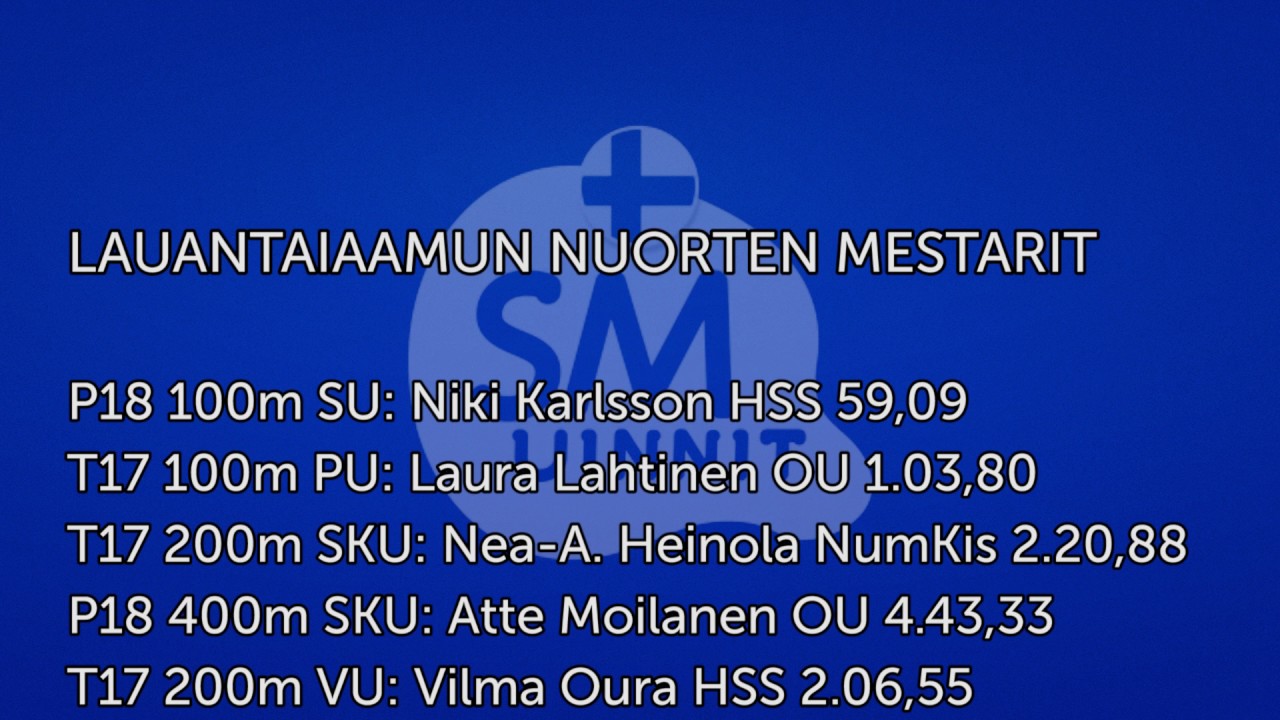SM-uinnit 2017 lauantain nuorten mestarit - YouTube