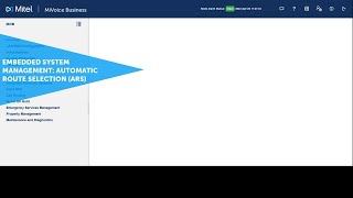 Embedded System Management:  Automatic Route Selection (ARS): MiVoice Business