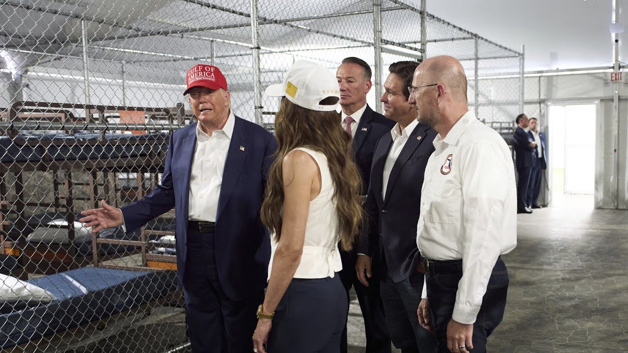 Donald Trump tours the ‘Alligator Alcatraz’ detention facility