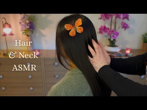 ASMR Light Touch Hair Perfecting with Hair Brushing, Hair Clip Styling, Neck & Upper Back Attention 