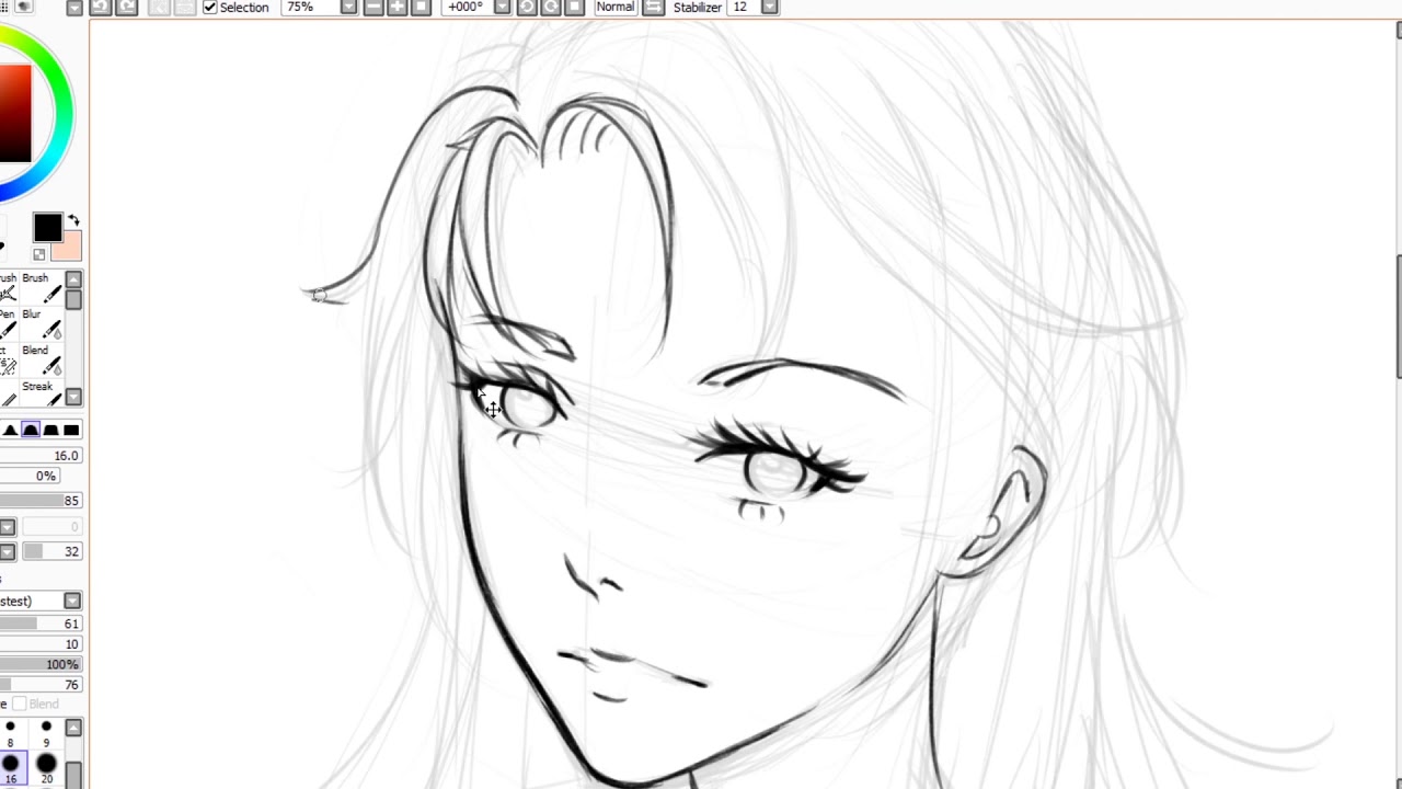 How to draw anime girl lineart (Speedpaint) - Anime girl with a Hoodie - YouTube