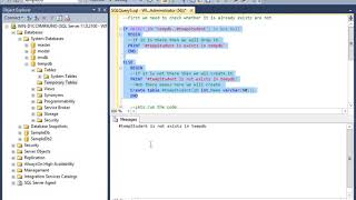 Creating and Dropping Temparory table in SqlServer