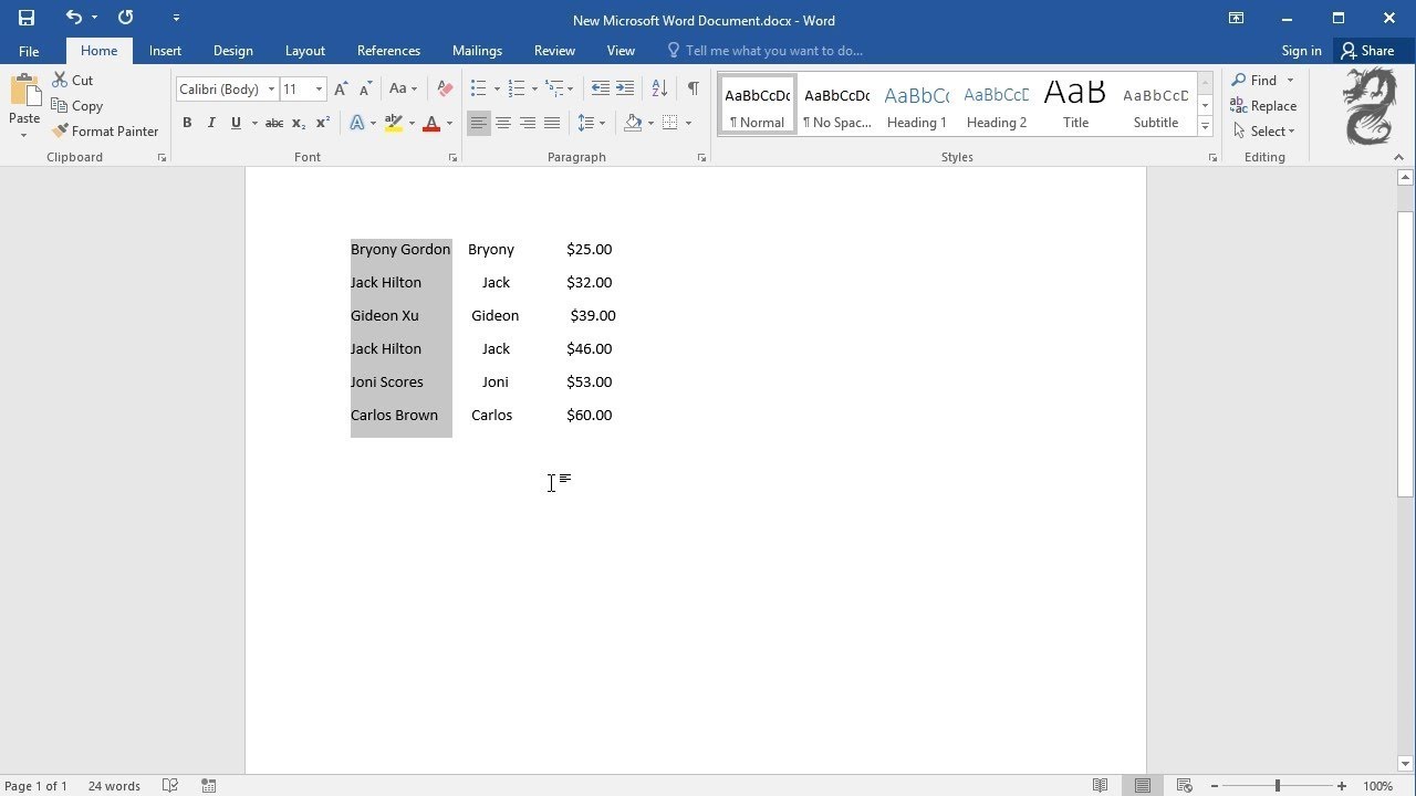 How To Select A Single Column Of Text In Word YouTube