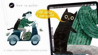 paint storybook charecters with me  Illustration tutorial  procreate tips and tricks for beginners