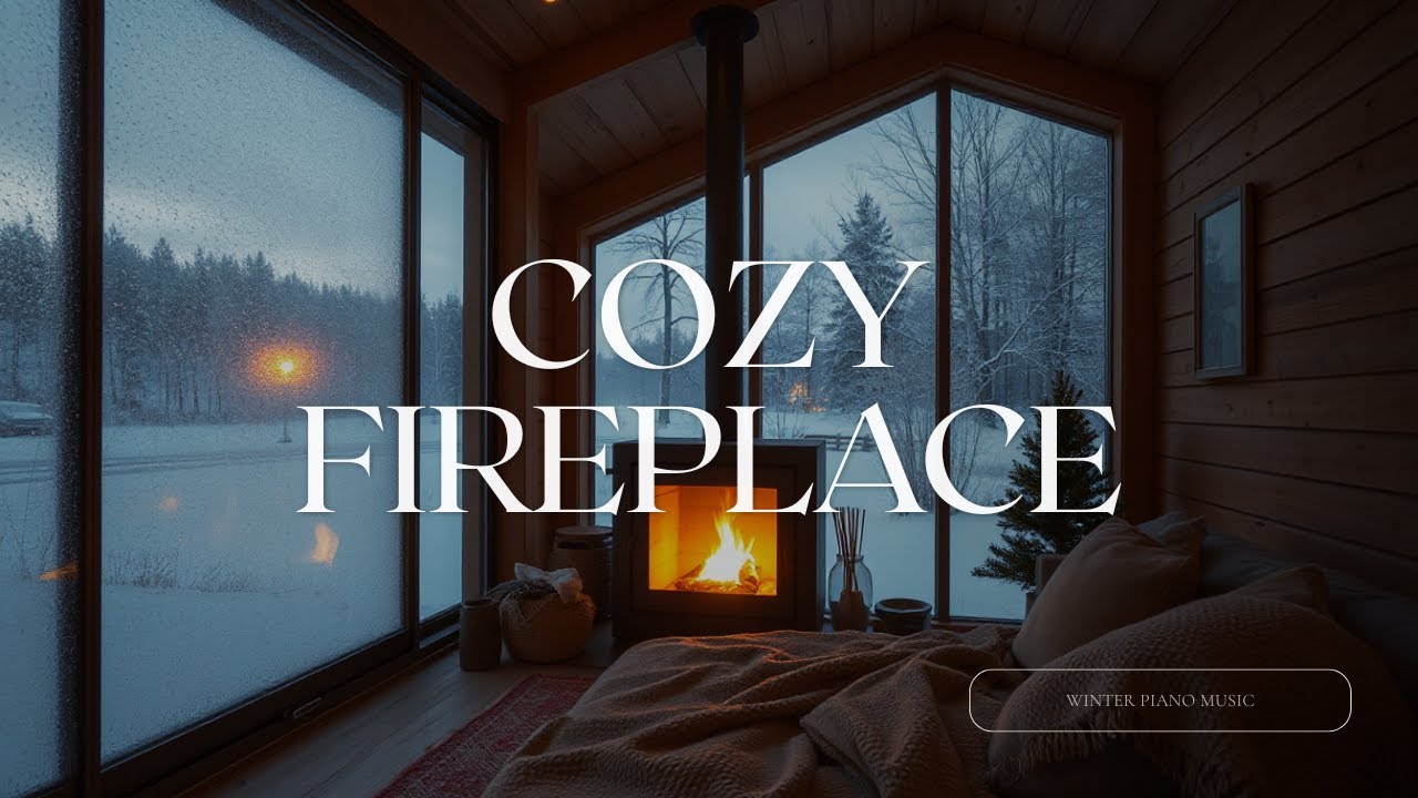 Winter Serenity ️ Cozy Fireplace & Piano Ambience — Peaceful Cabin ...