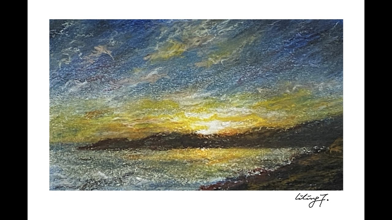 Oil Pastel Painting 油画棒——黄昏（LilingF.) - YouTube