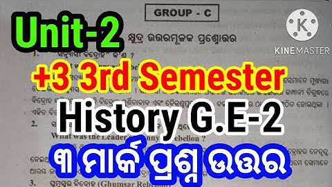 +3 History Generic Elective-2 | 3rd Semester | Unit-2 | 3 Marks Short Questions with Answers |