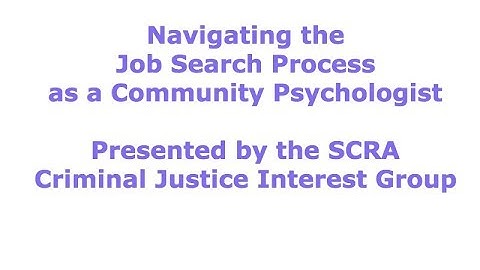 Navigating the Job Search Process as a Community Psychologist