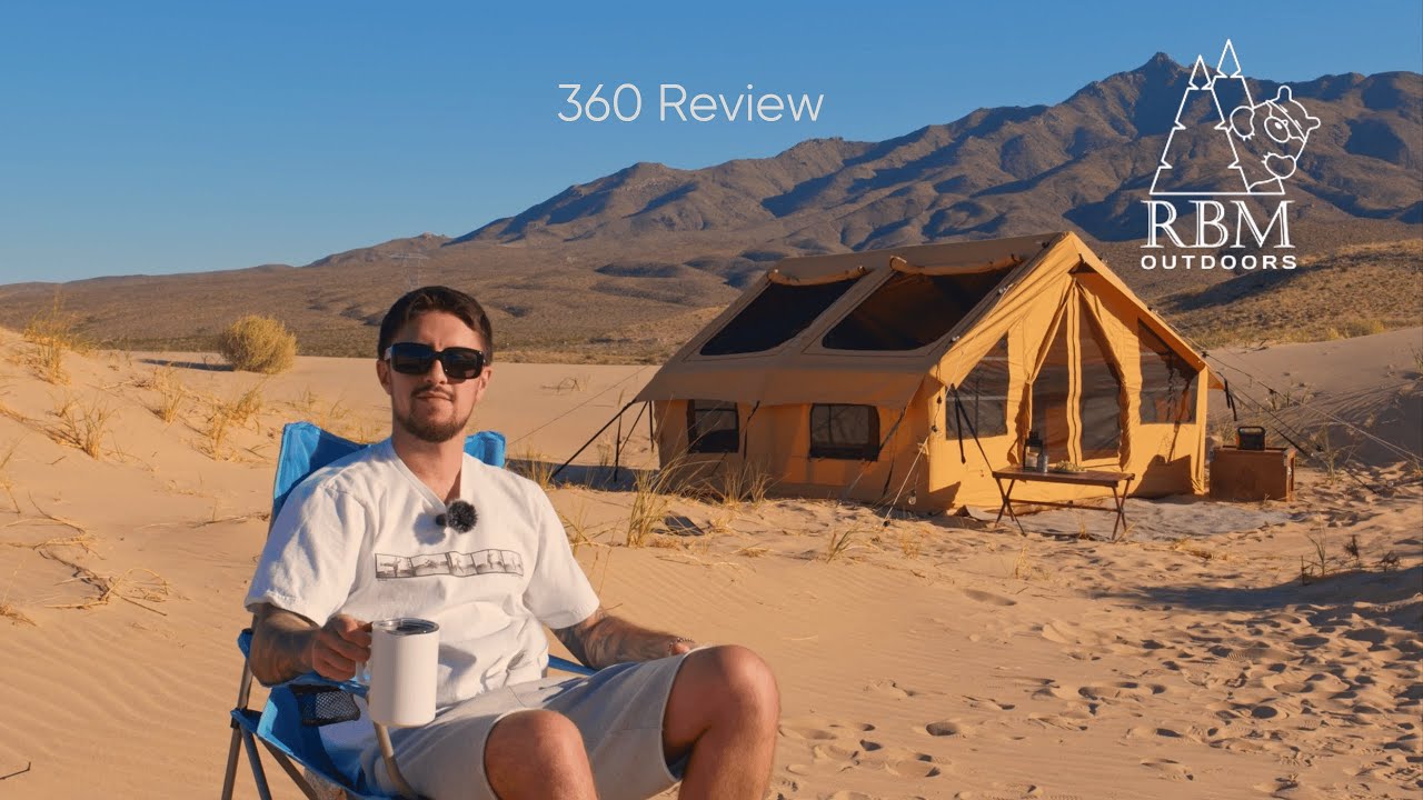 🏕Camping revolution! 360 Review of Inflatable Tents w/ a stove jack on Sand Dunes! 🏕
