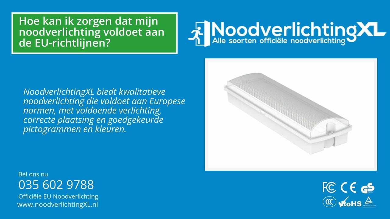 Hoe kan ik zorgen dat mijn noodverlichting voldoet aan de EU-richtlijnen?