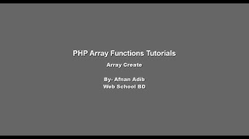 PHP Array Functions -1 (Array Create)