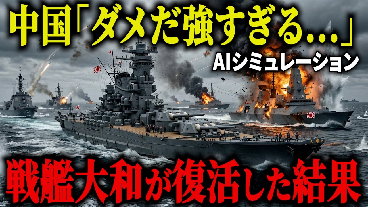 【閲覧注意】もしも最新鋭の戦艦大和が台湾有事に出撃したら？中国軍を単騎で圧倒した結果がヤバすぎる！【AIシミュレーション】