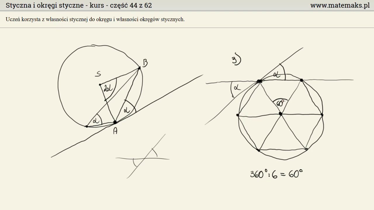 Styczne do okręgu i okręgi styczne - kurs