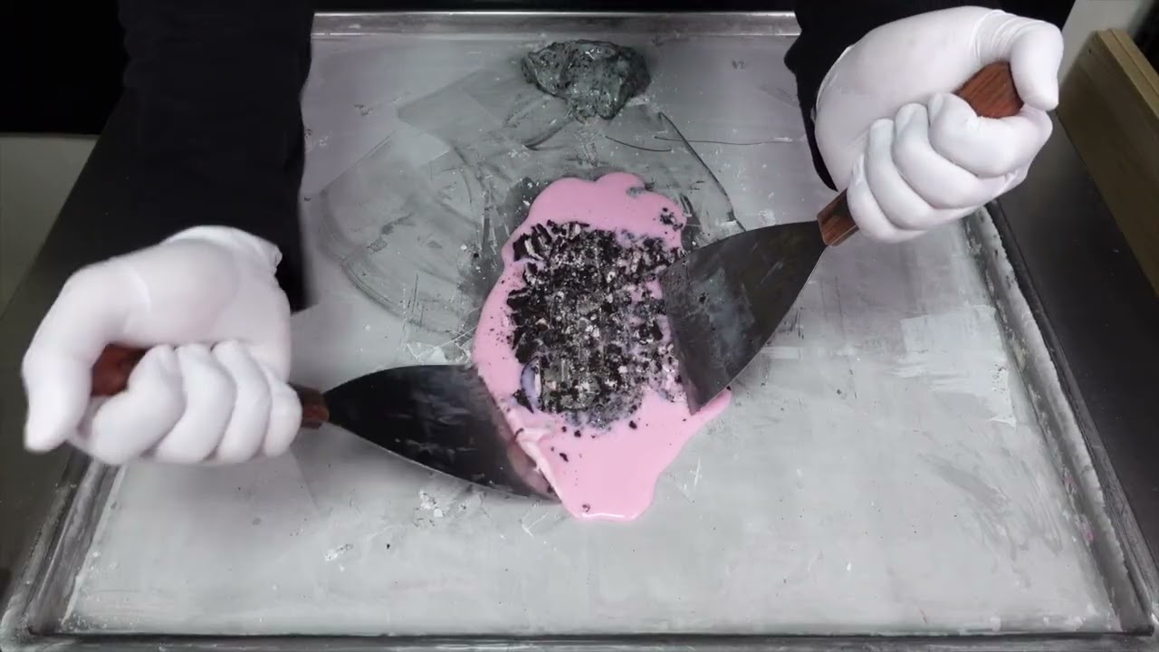 Приготовление мороженого (свёкла, Oreo и банановое молоко).