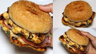 Grilled Chicken Burger, Chicken Burger By Recipes of the World