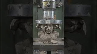 Hydraulic Press vs Marble Statue | Extreme Crush Test in Slow Motion
