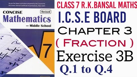 Exercise 3B Q.1 to Q.4 Class 7 ICSE Maths Selina publisher