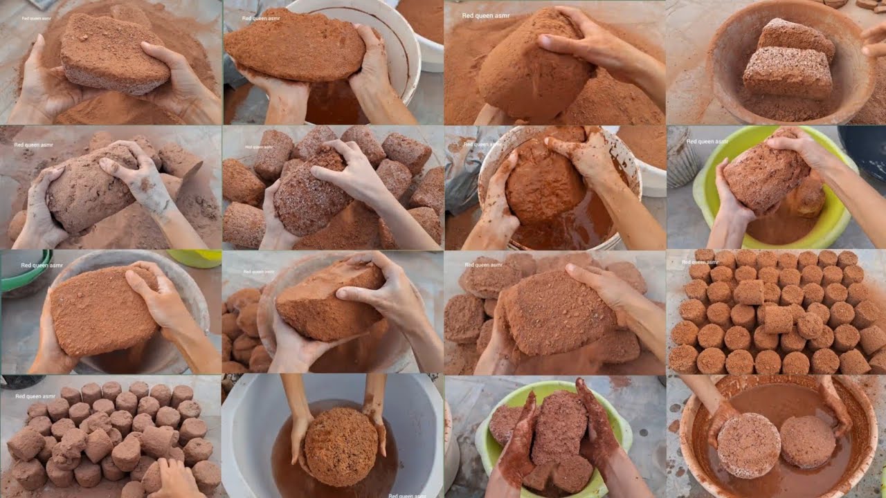 ASMR Edits Pure Red Dirt♥️&Sand Texture Crumbling Compilation 🥰||Smokey 🌪️ Dusty Crumbles ✨💥