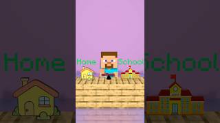 Arrow hallucination: At Home or At School - Minecraft Animation #shorts #steve