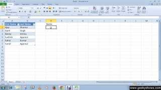 Microsoft Office Excel 2010 Sort, Filter and String Function Concatenate