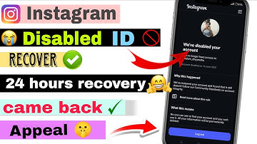 My Instagram disabled account ||  We disabled your account || how to recover disabled I