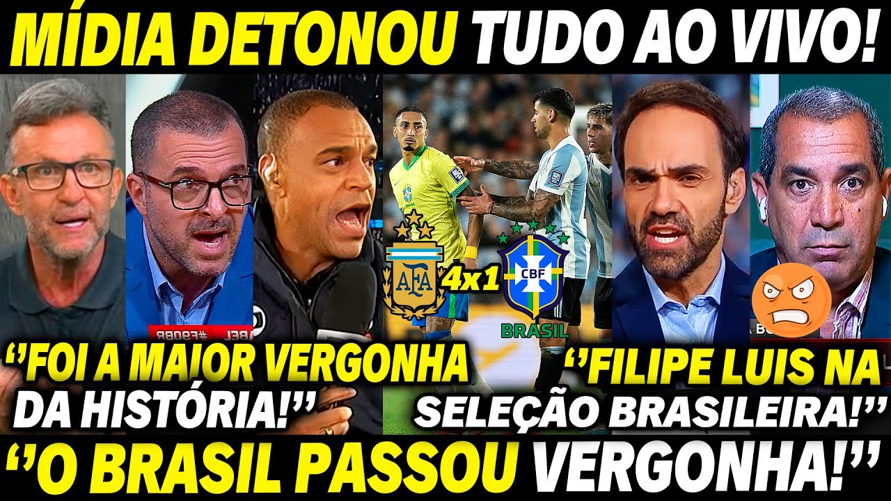 MÍDIA DE TODO O BRASIL DETONOU O VEXAME DA SELEÇÃO BRASILEIRA CONTRA A ARGENTINA! ''VERGONHOSO!''