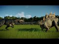 Jurassic World Evolution 2 бои динозавров-аллозавр VS стегозавр