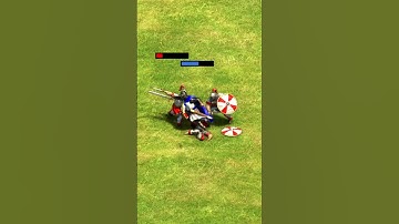 Teutonic Knight vs 3 Huskarls (AoE2) #Shorts