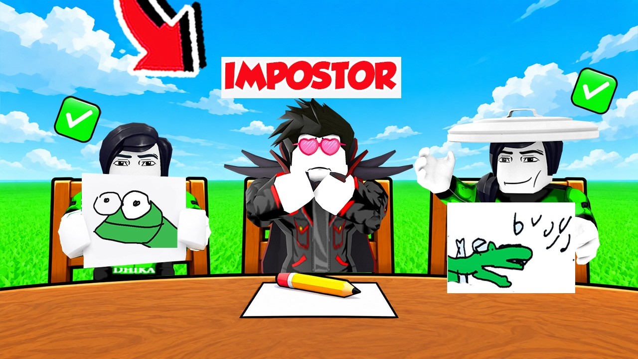 AKU JADI IMPOSTOR DIANTARA GAMBAR GAMBAR KOCAK DI ROBLOX!!!