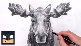 how to draw a moose sketch art lesson step by step