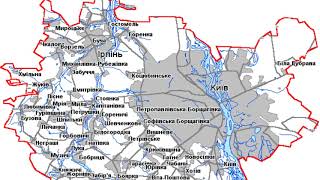 Карта Киево-Святошинский район, Киевская область, Украина