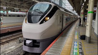 E657系K18編成が特急ひたち15号いわき行きとして東京駅地上ホーム8番線から発車するシーン (15M) 2026.6.15.13:53