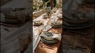 Outdoor Dinner Setup with Olive Branch Vibes #dinnerparty #homedecor #tabledecor #tablescape