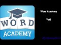 Word Academy Yeti Level 1 20 Answers