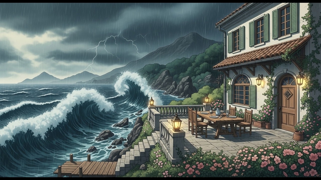 After ⛈️ Storm Rainy day shell collecting" | Slow Living Cooking ,Ghibli asmr .